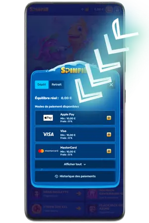 Déposez vos fonds sur Spinfin Casino en ligne