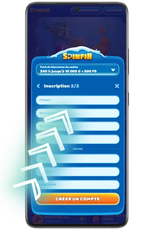 Entrez vos informations dans le formulaire Spinfin Casino