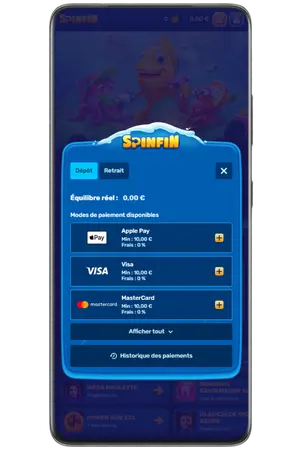 choisir un mode de paiement Spinfin France